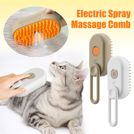 🐶✨ 3-in-1 Steamy Pet Brush – Gentle Care for Your Furry Friend ✨🐱.