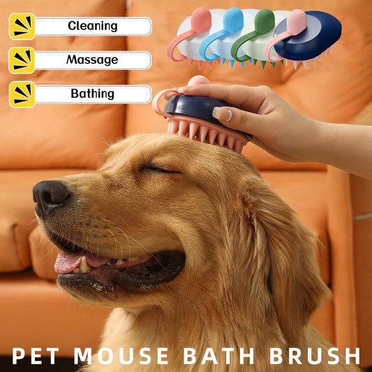 Soft Silicone Pet Grooming & Bath Brush.√√