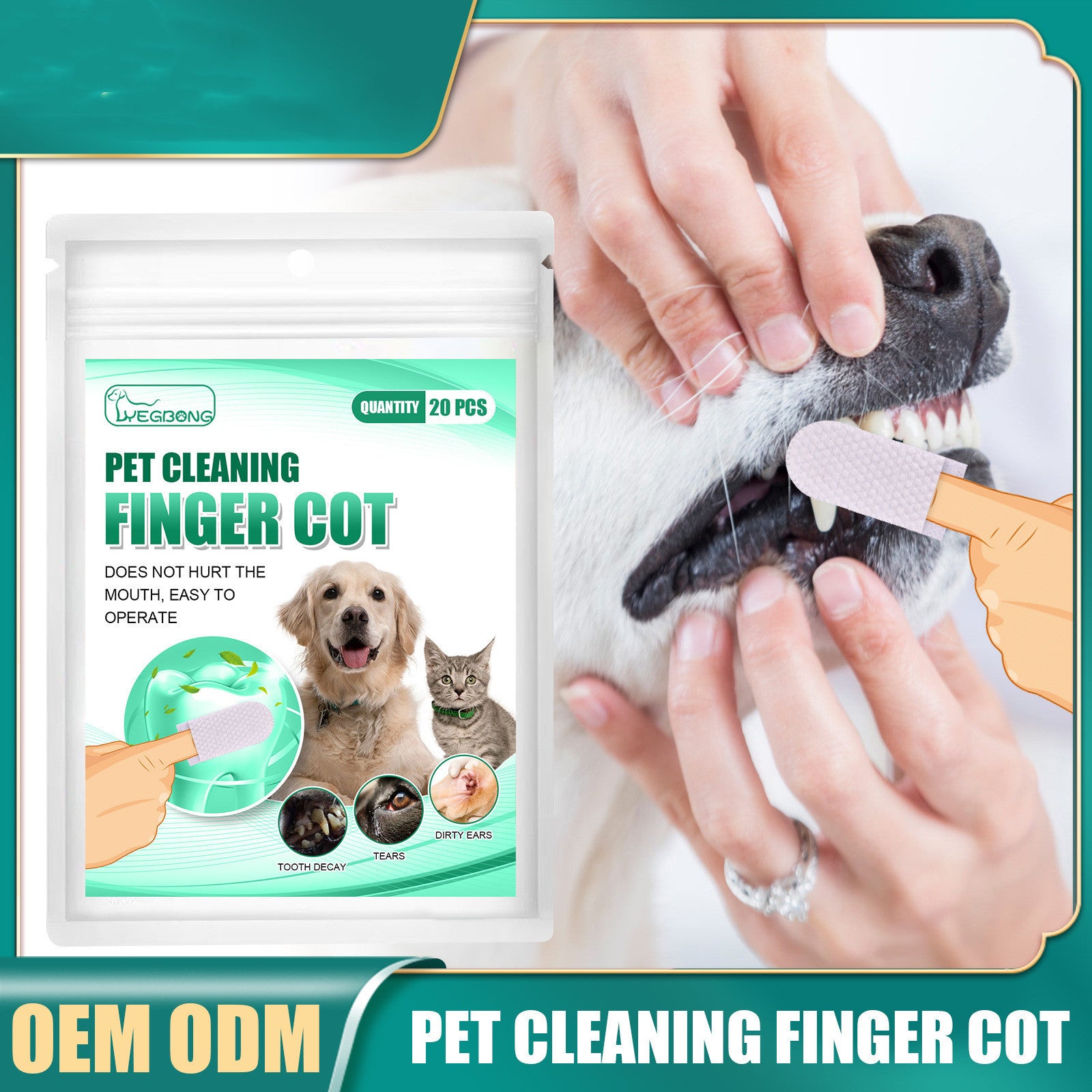 Pet Teeth Cleaning Finger Wipes – Easy Tartar & Tear Stain Care 🐾√√